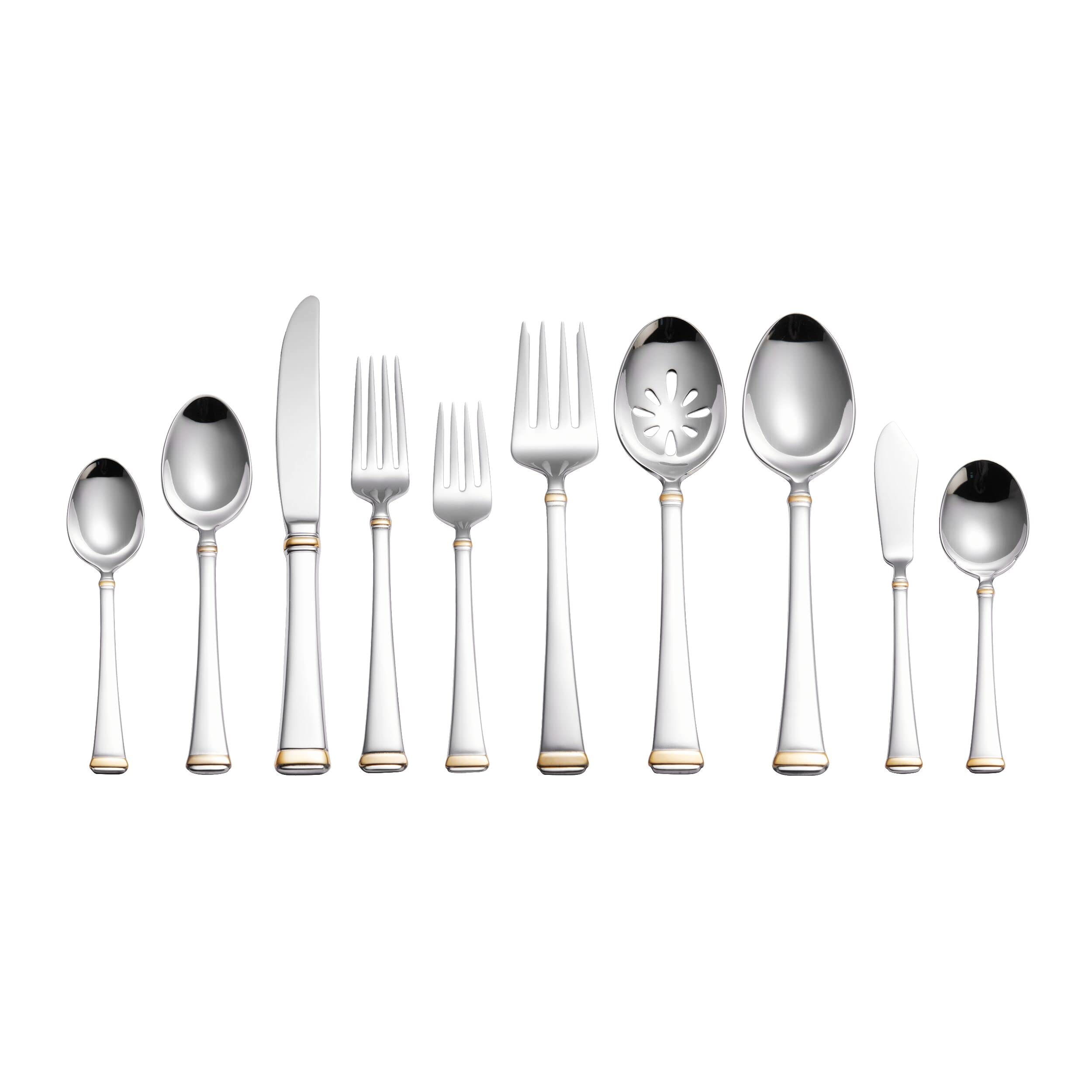 Mikasa Gold Accent Harmony flatware in premium gift box for gifting