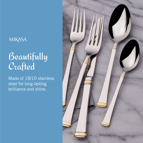 Mikasa Gold Accent Harmony hostess serving set shown in gift packaging