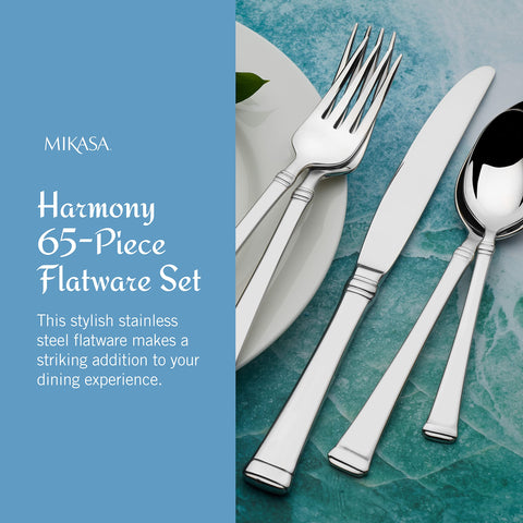 Mikasa Harmony salad fork with elegant banded neck design
