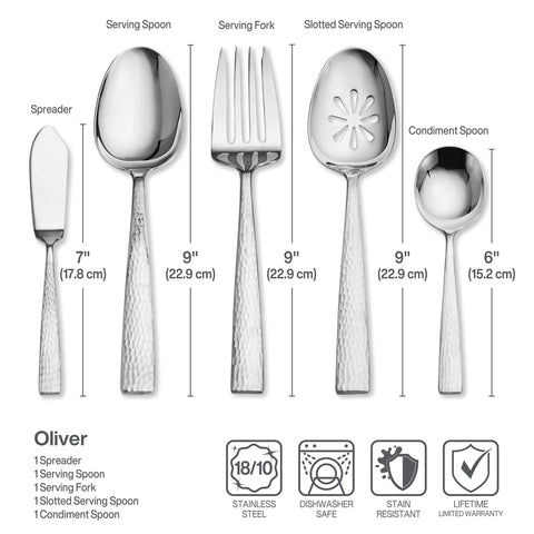 Mikasa Oliver Satin hostess set showing serving pieces for entertaining