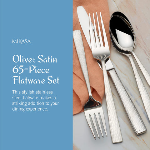 Mikasa Oliver Satin salad forks with hammered texture for stylish everyday meals