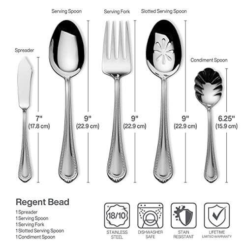 Everyday meals feel elevated with Mikasa Regent Bead balanced handles.