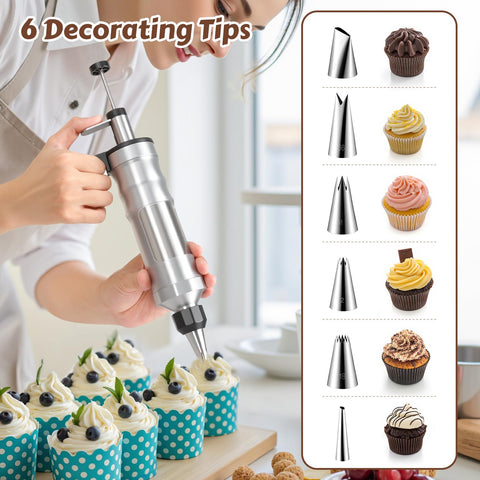 MIKESIER cream scrapers help smooth icing for clean borders.