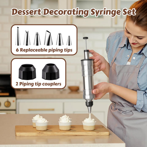 MIKESIER six nozzles for stars, rosettes, and swirls to elevate cake designs.