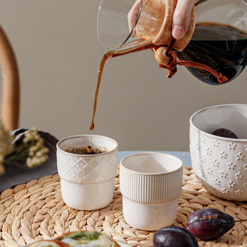 MIKIGEY dishwasher-safe demitasse set simplifies cleanup after entertaining.