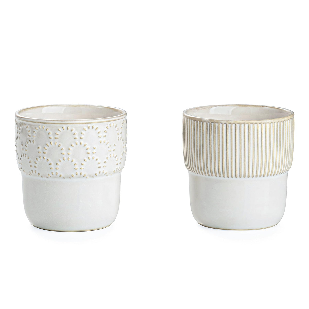 MIKIGEY espresso cups with embossed stripes for stylish home barista moments