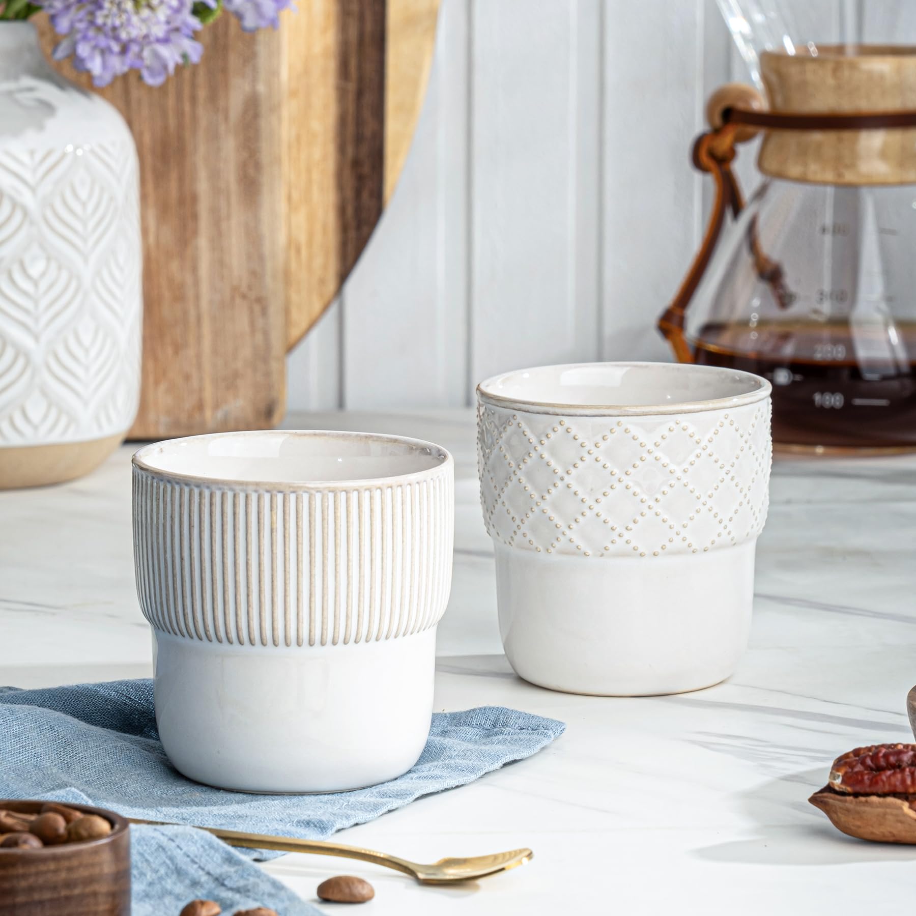 MIKIGEY porcelain espresso cups with glossy glaze enhancing aroma and experience.