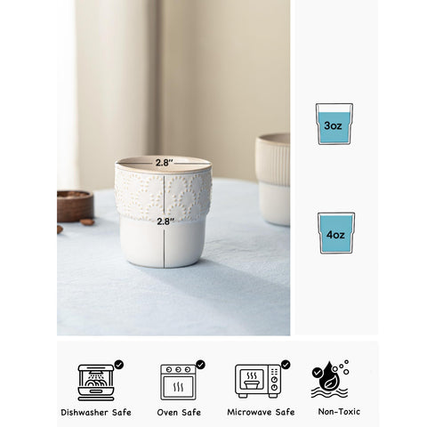 MIKIGEY cups designed to fit under popular espresso machines