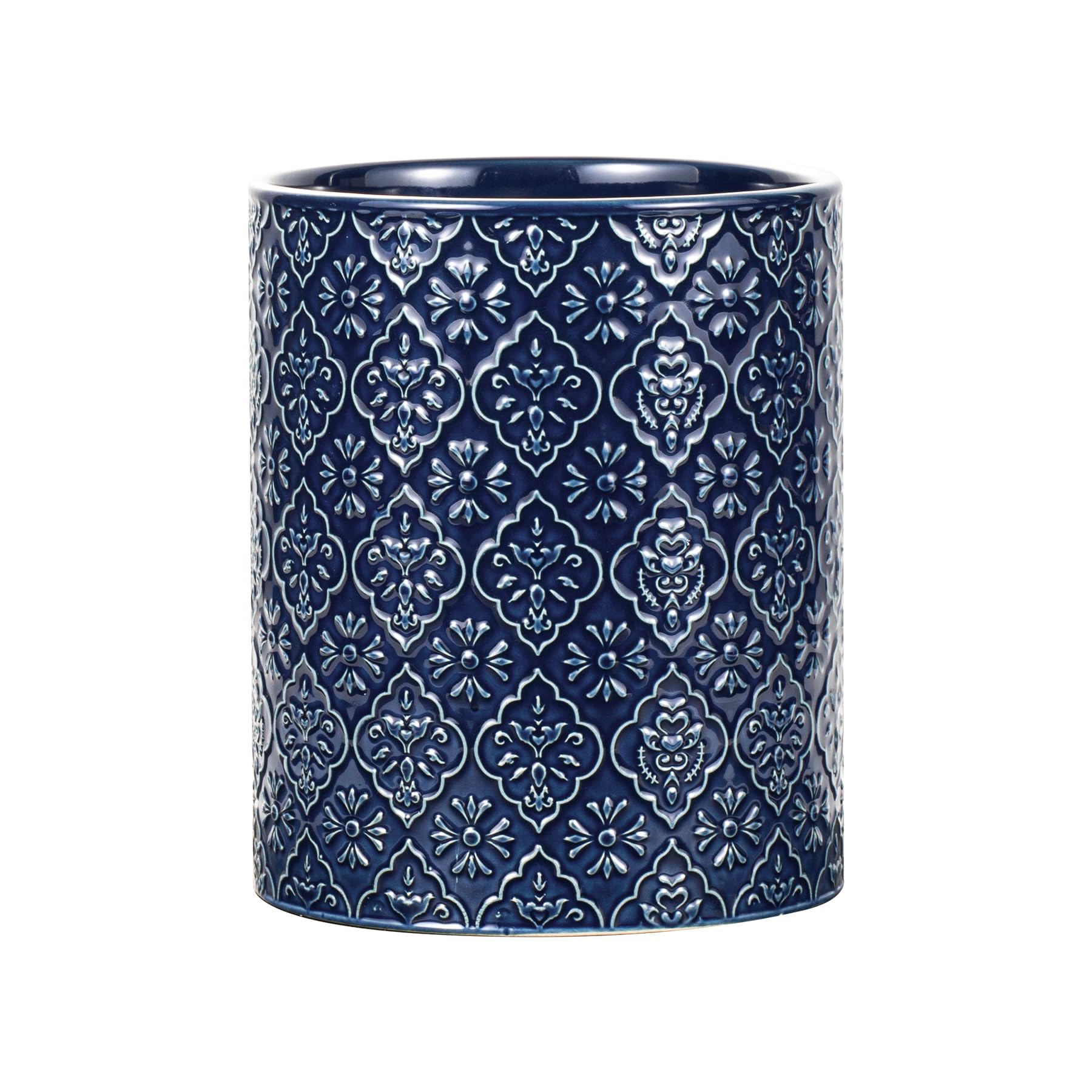MIKIGEY embossed pattern utensil holder enhances kitchen counter style
