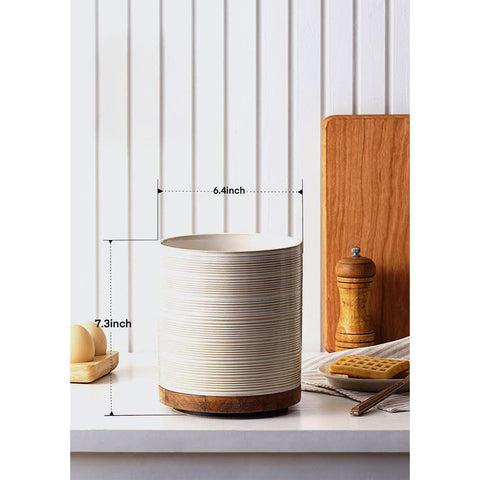 Full countertop setup showing the MIKIGEY utensil holder as a stylish focal point.