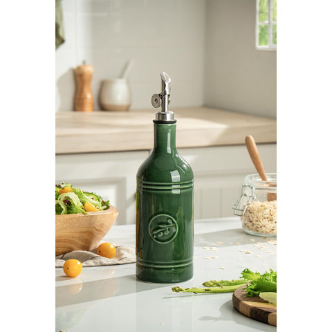 MIKIGEY opaque ceramic dispenser shows no-drip spout for clean counters.