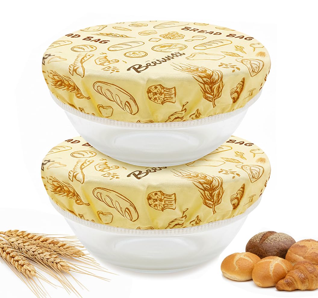 MIKIPLUM bread-proofing bowl covers on a 9-10 inch bowl protect dough during proofing