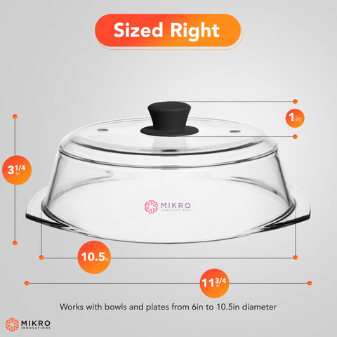 Mikro Innovations vented glass cover with dual holes promotes even heating