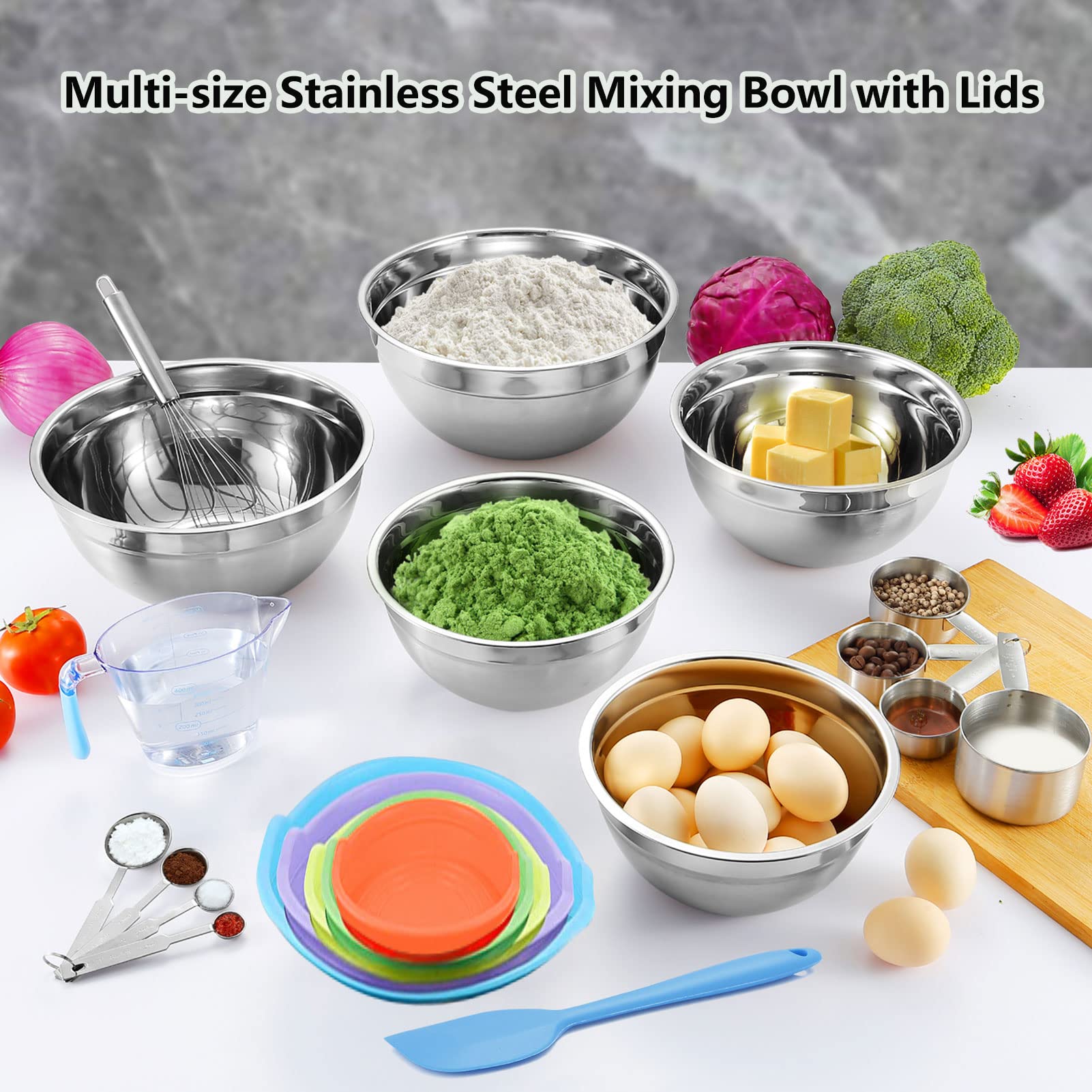 MIKULA 6qt stainless bowl with lid for marinating and mixing.