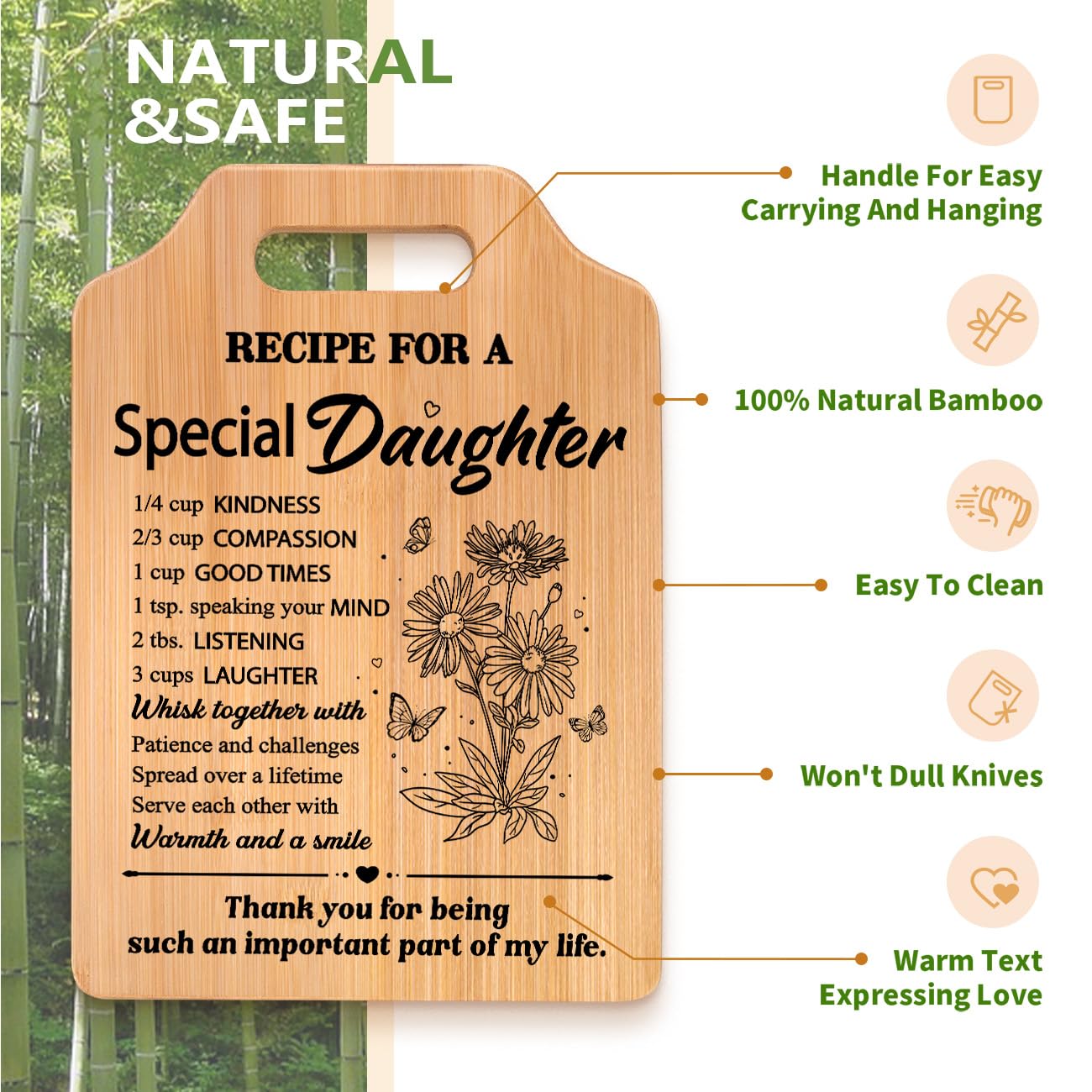 Milcier cutting board packaging featuring mom and dad, gift-ready presentation.