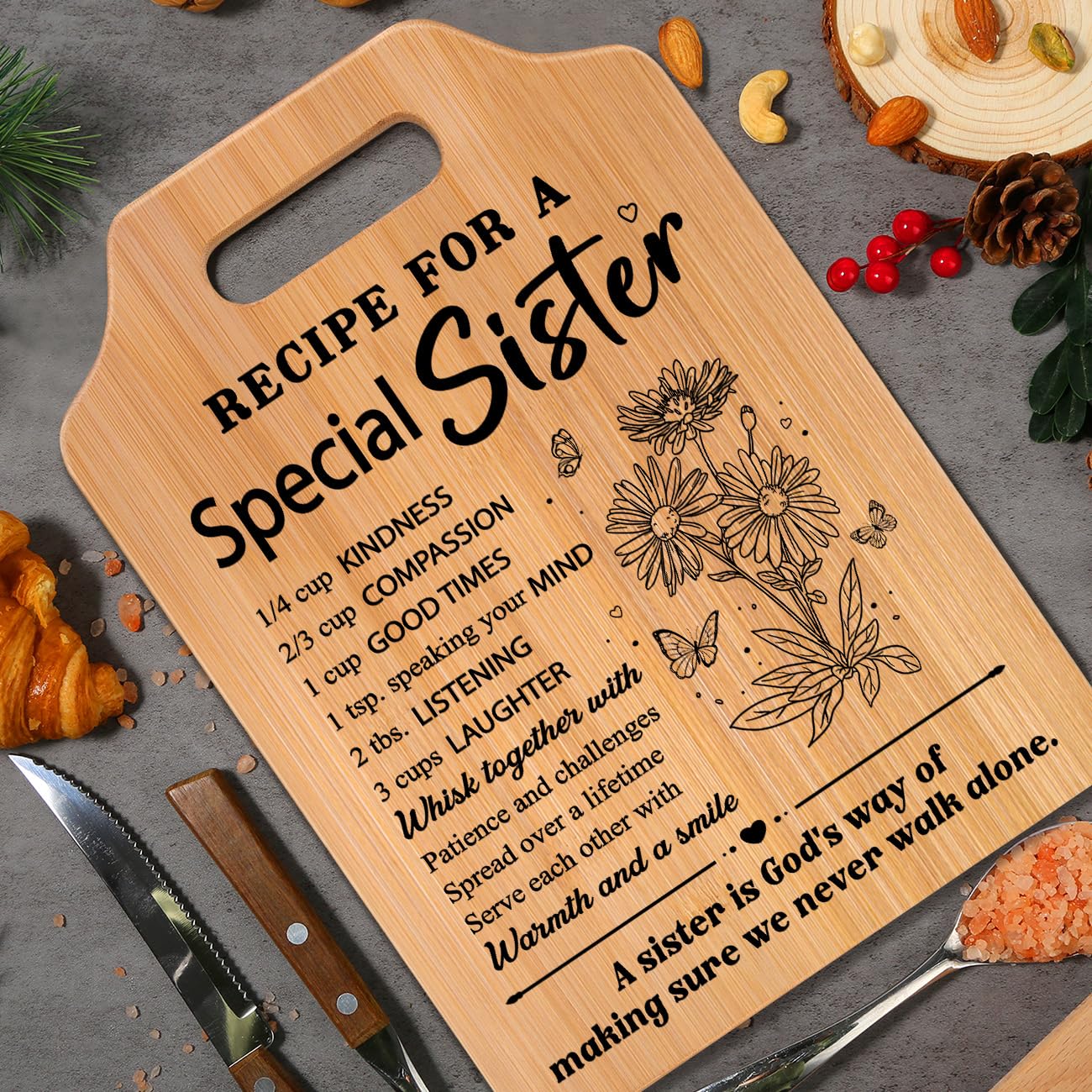Milcier natural bamboo cutting board showing unique texture and eco-friendly design.