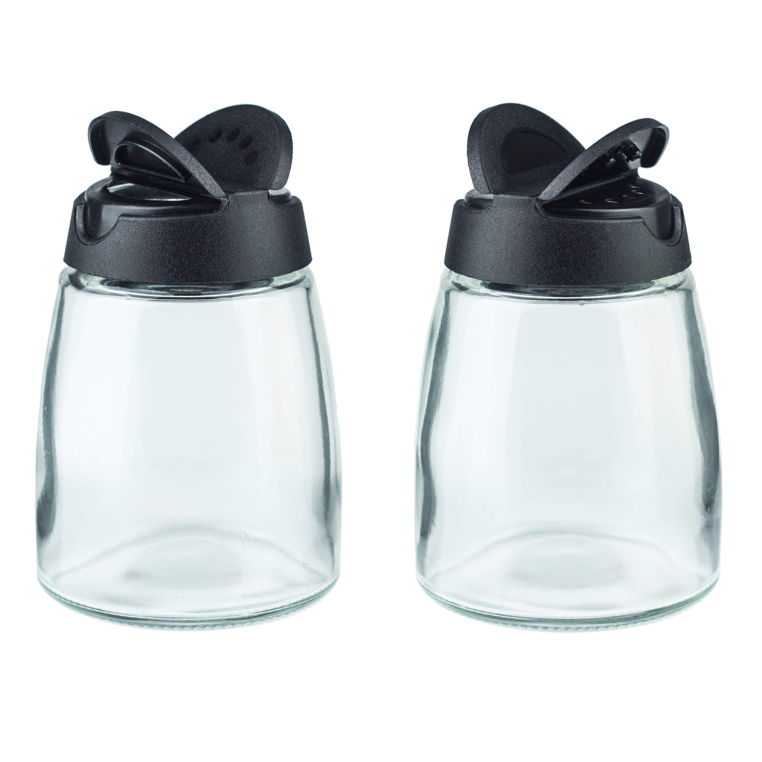 MILEKE salt and pepper shakers front view shows compact design for quick tabletop seasoning.