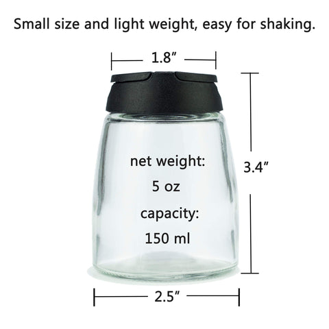 MILEKE glass-bodied shakers clearly display contents for accurate topping.