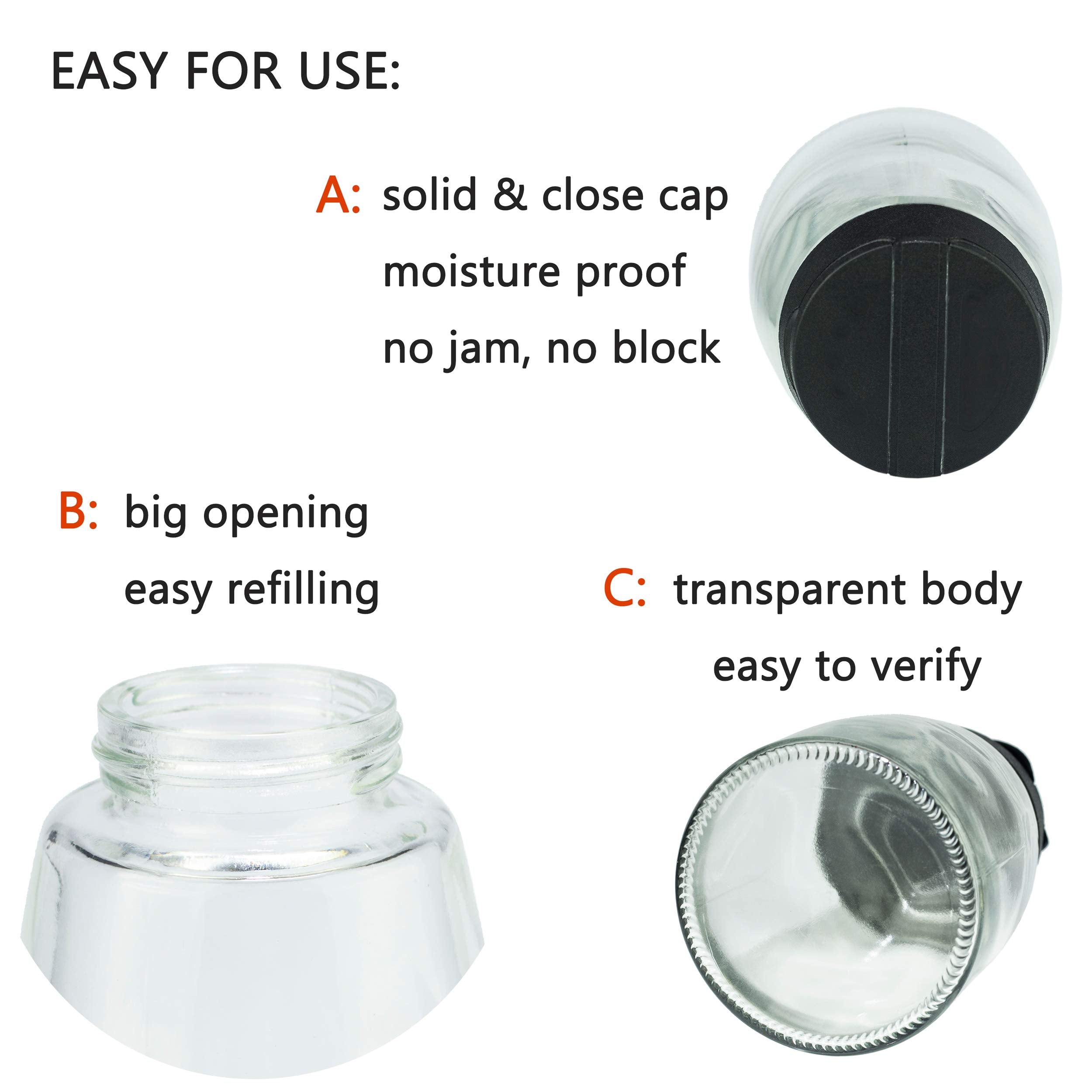 MILEKE top with two-hole design enables precise dispensing.