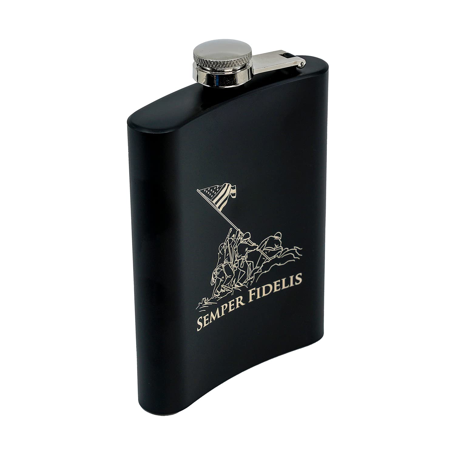 Military Gift Shop USMC Flask 8oz pocket fit for discreet use