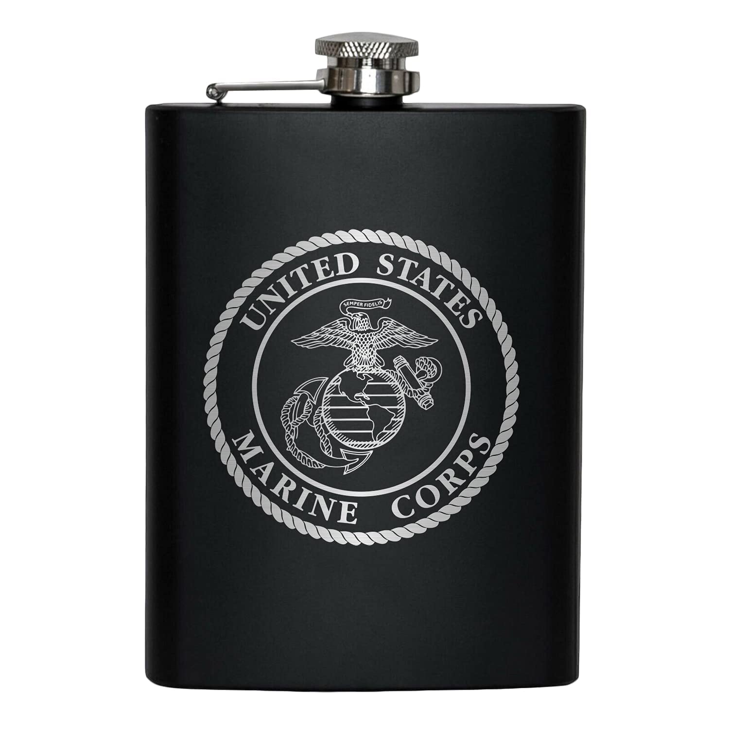 Military Gift Shop USMC Flask veteran-owned USA packaging included