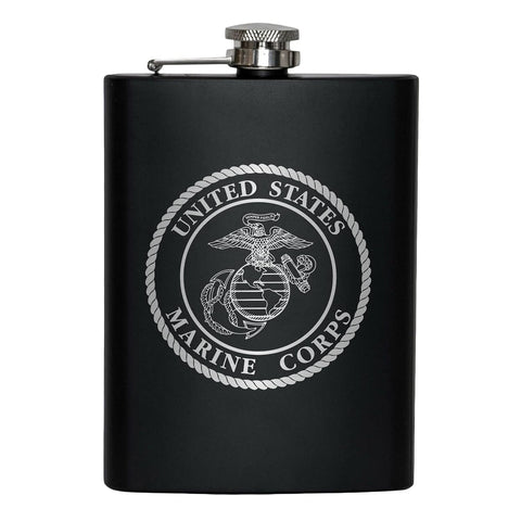 Military Gift Shop USMC Flask veteran-owned USA packaging included