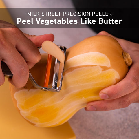 Milk Street Precision Peeler durable kitchen tool for tough skins.
