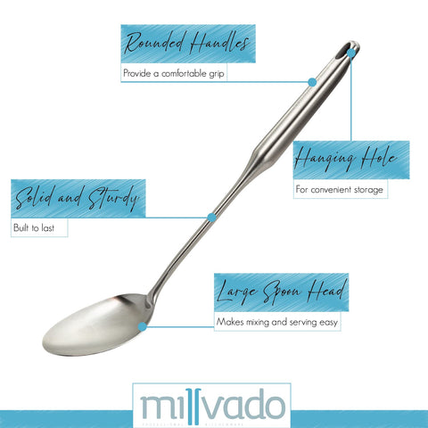 Millvado basting spoon helps finish sauces with even heat distribution.