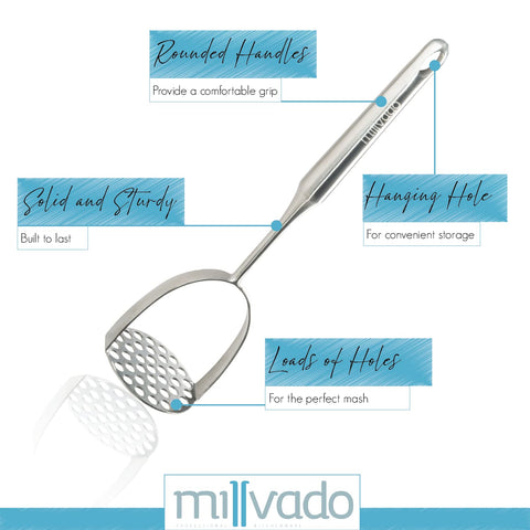 Millvado multi use masher mashes beans and eggs smoothly