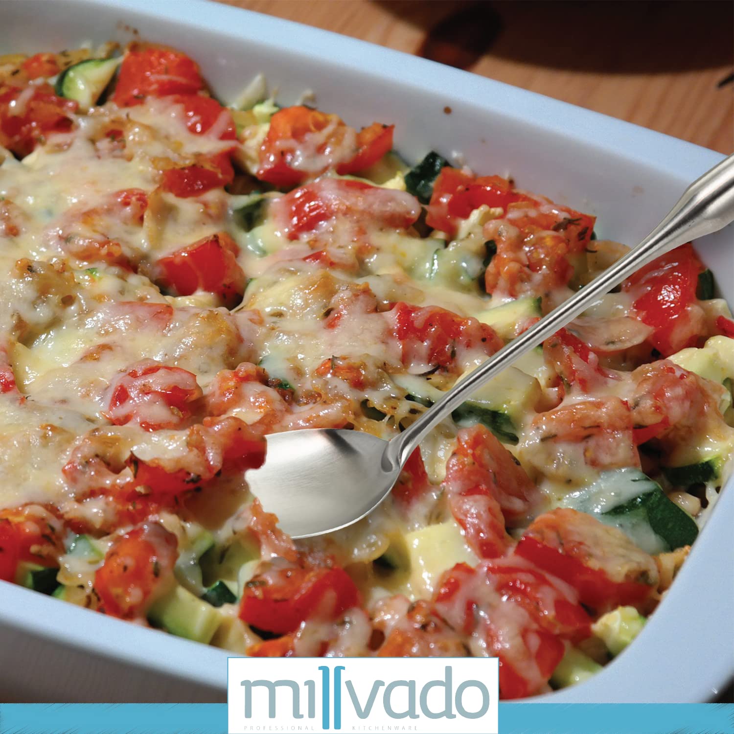 Millvado serving spoon with a broad bowl for generous portions.