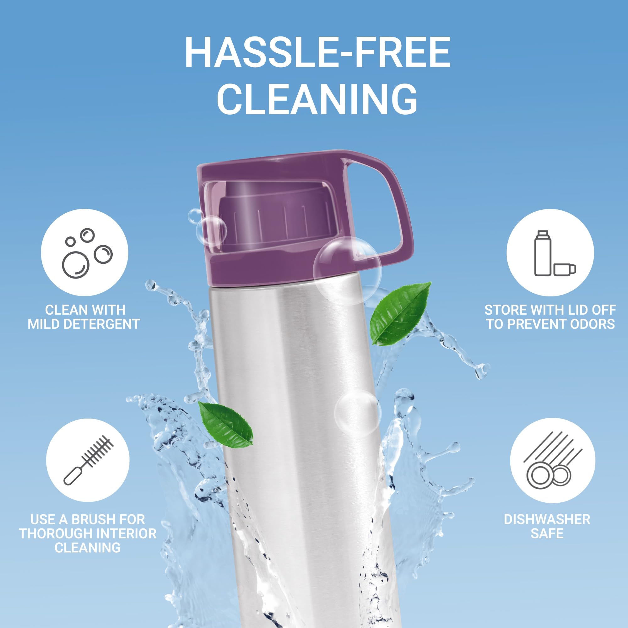 Milton Glassy easy-to-clean interior simplifies daily maintenance.