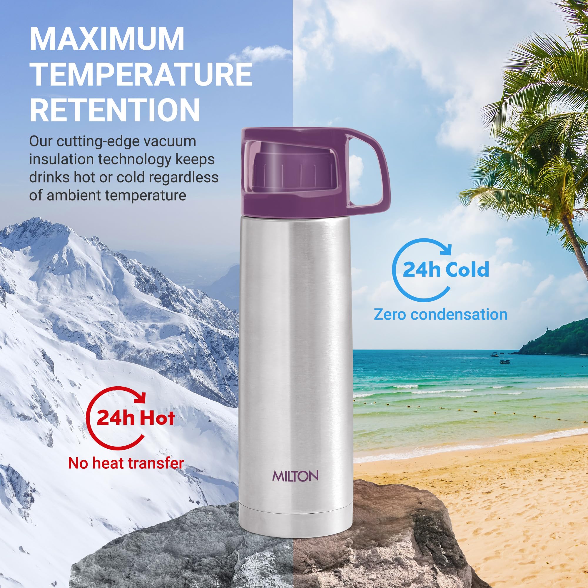 Milton Glassy leak-proof design prevents spills during travel and activities.