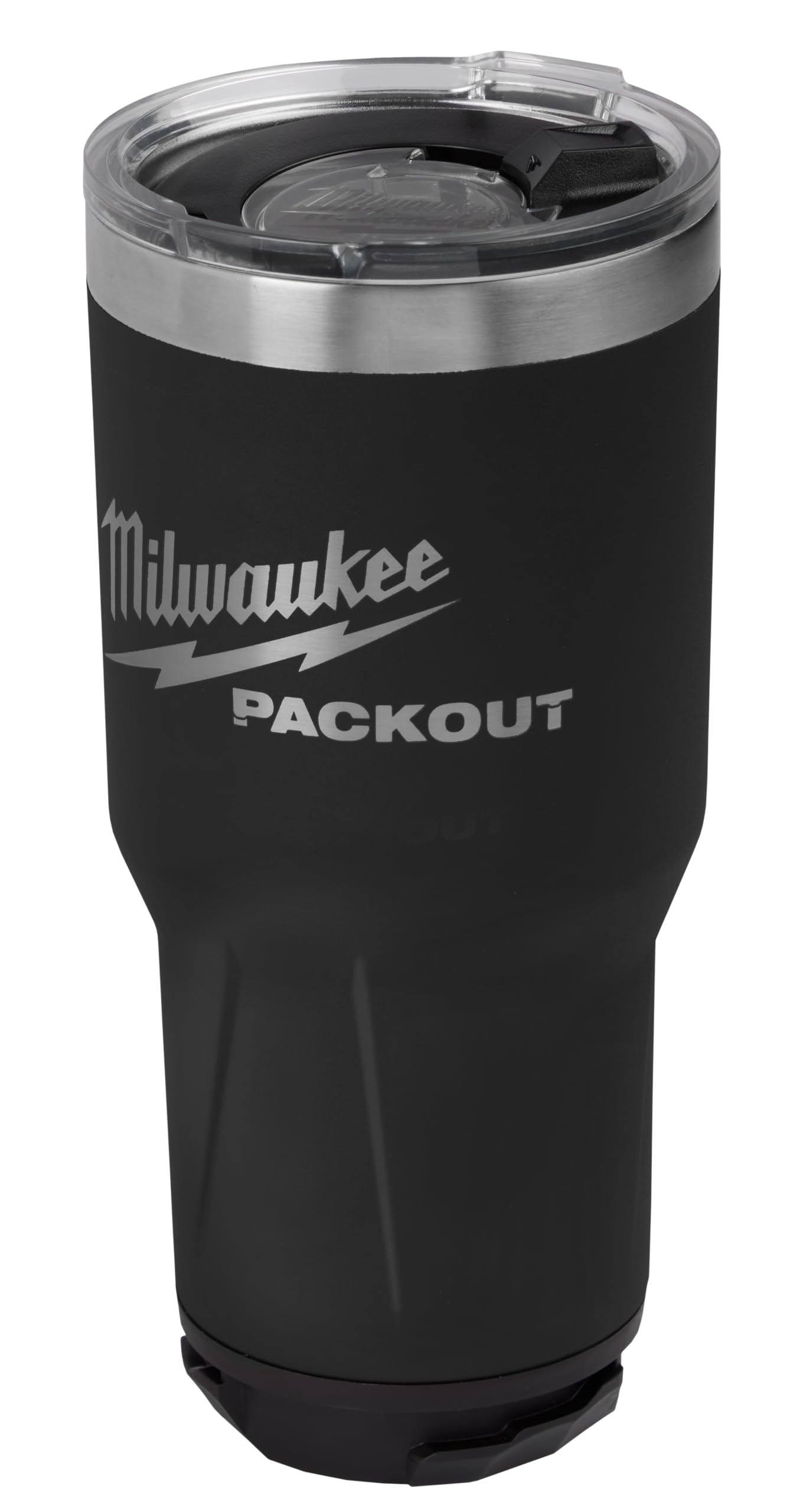 Milwaukee Packout insulated tumbler 890 ml with black top view for all-day temperature control