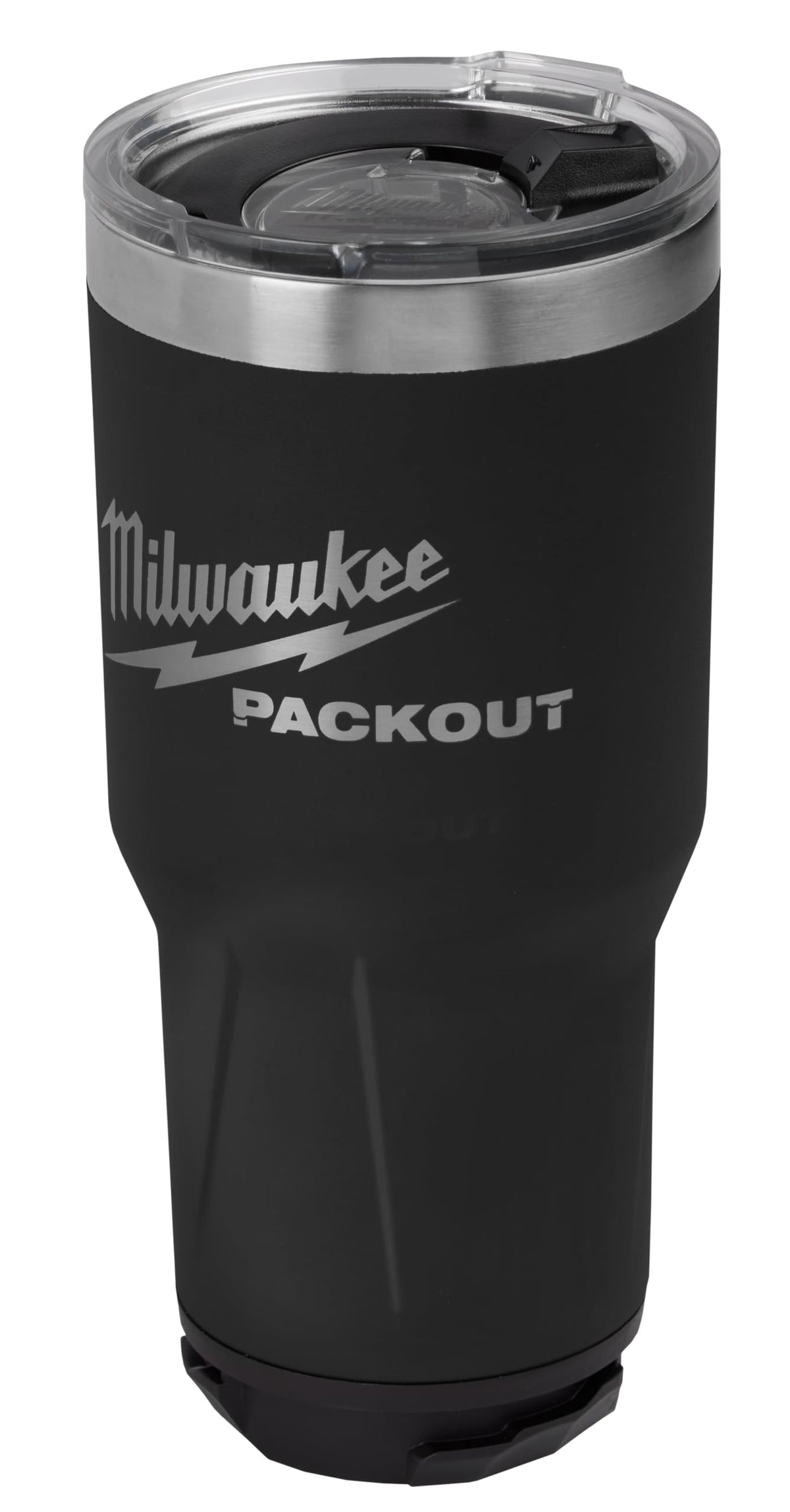 Milwaukee Packout insulated tumbler 890 ml with black top view for all-day temperature control
