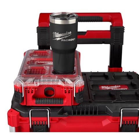 Milwaukee Packout insulated tumbler two-wall vacuum insulation preserves beverage temperature through the day