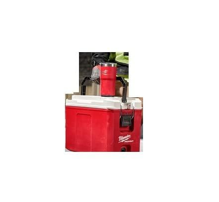Milwaukee Packout tumbler with double-wall vacuum insulation maintains hot or cold drinks.