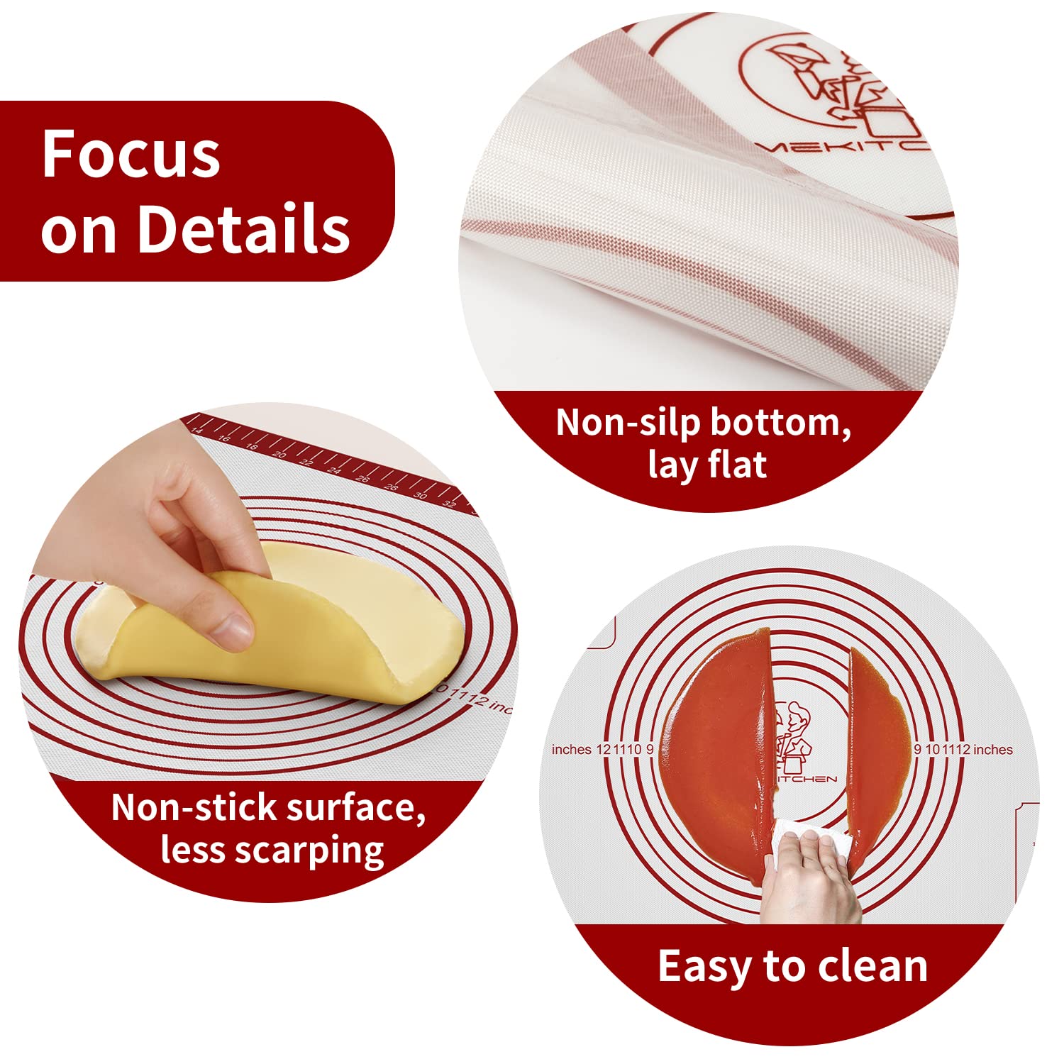 Mimekitchen mat is easy to clean after sugar and grease