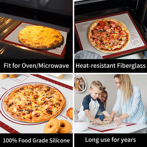 Mimekitchen mat with nonstick surface for easy dough rolling without flour