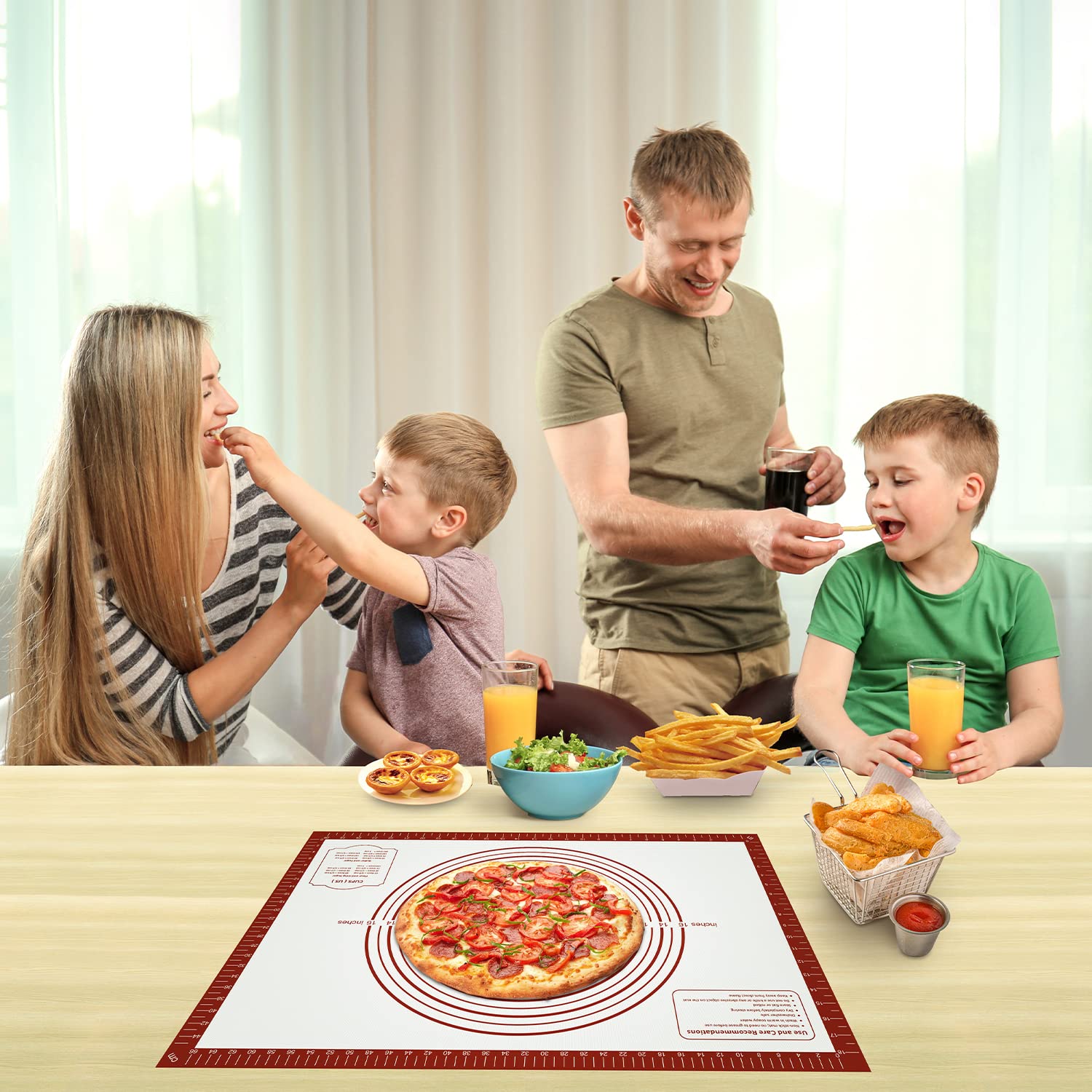 Mimekitchen silicone pastry mat multi-purpose for rolling, baking, and crafting.