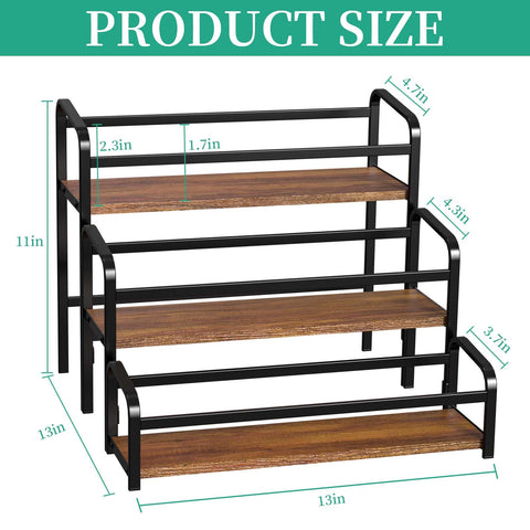 MIMIyasha 3-tier rack holding 12 syrup bottles for compact storage