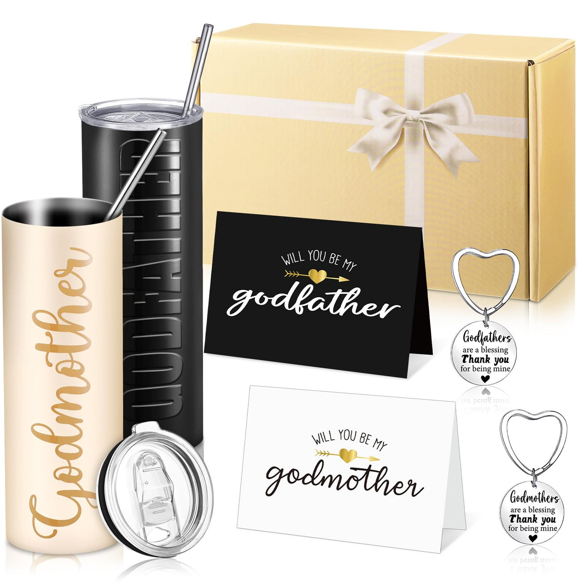 Mimorou godparents proposal set in a gift box for Baptisms and Christmas reveals.