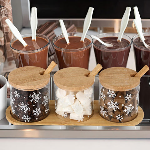 Mimorou glass condiment jar for sugar, coffee, and treats