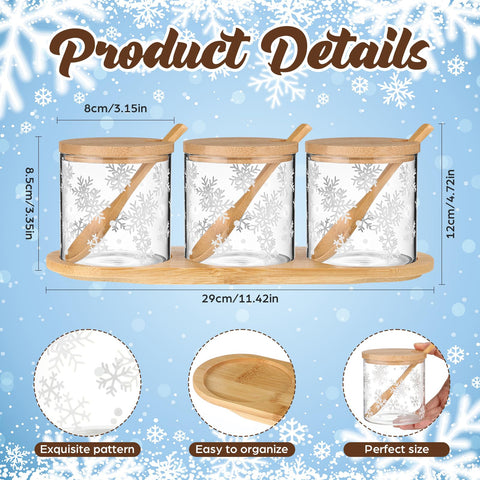 Mimorou snowflake design jar ideal Christmas candy storage