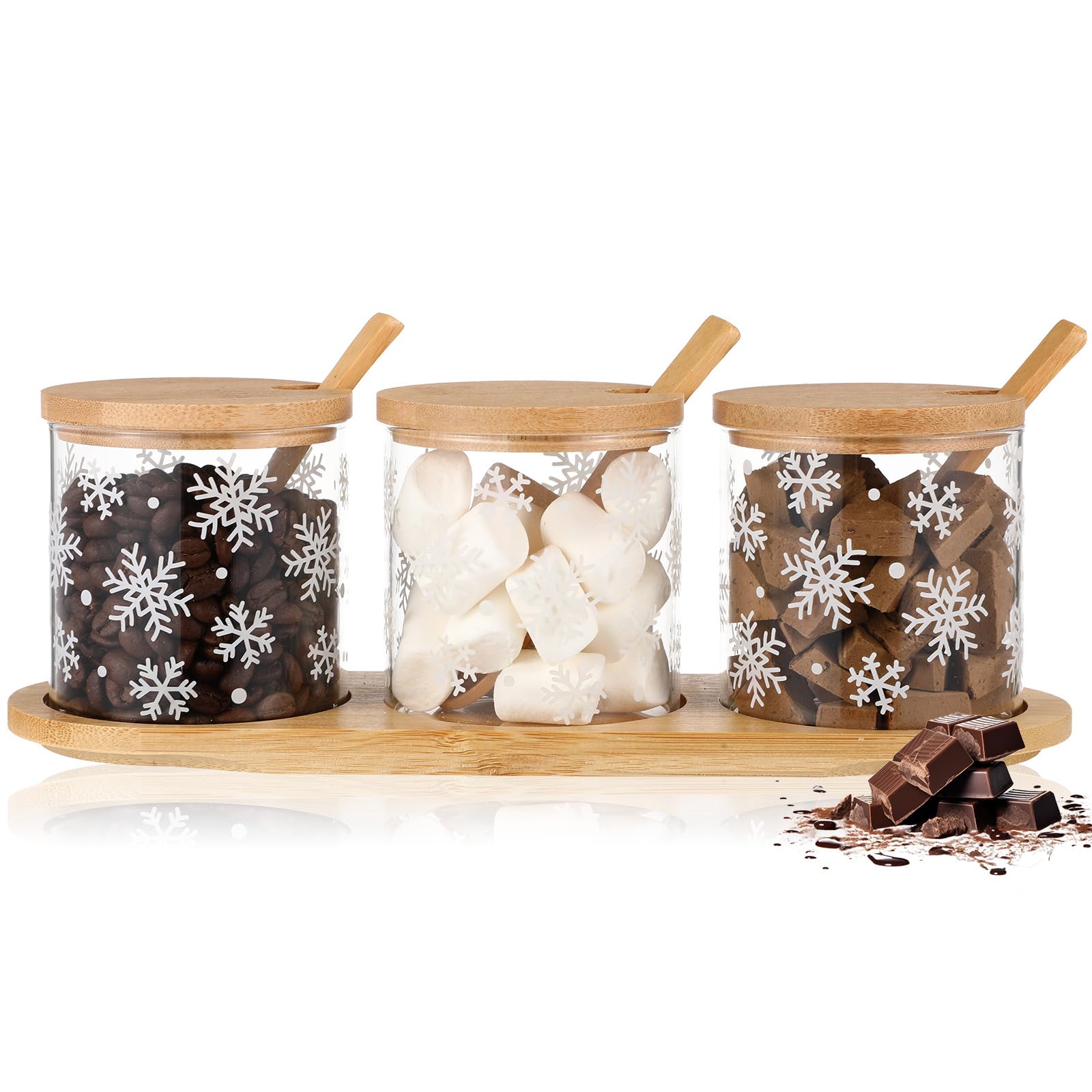 Mimorou 10 oz glass jar with spoon for cocoa bar toppings