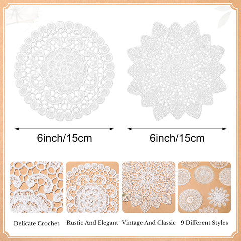 Mimorou white lace placemats framing centerpieces with refined style
