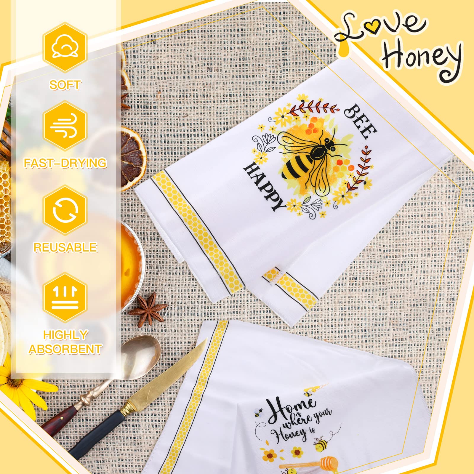 Minatee soft microfiber kitchen towels, quick-drying and easy to care for.