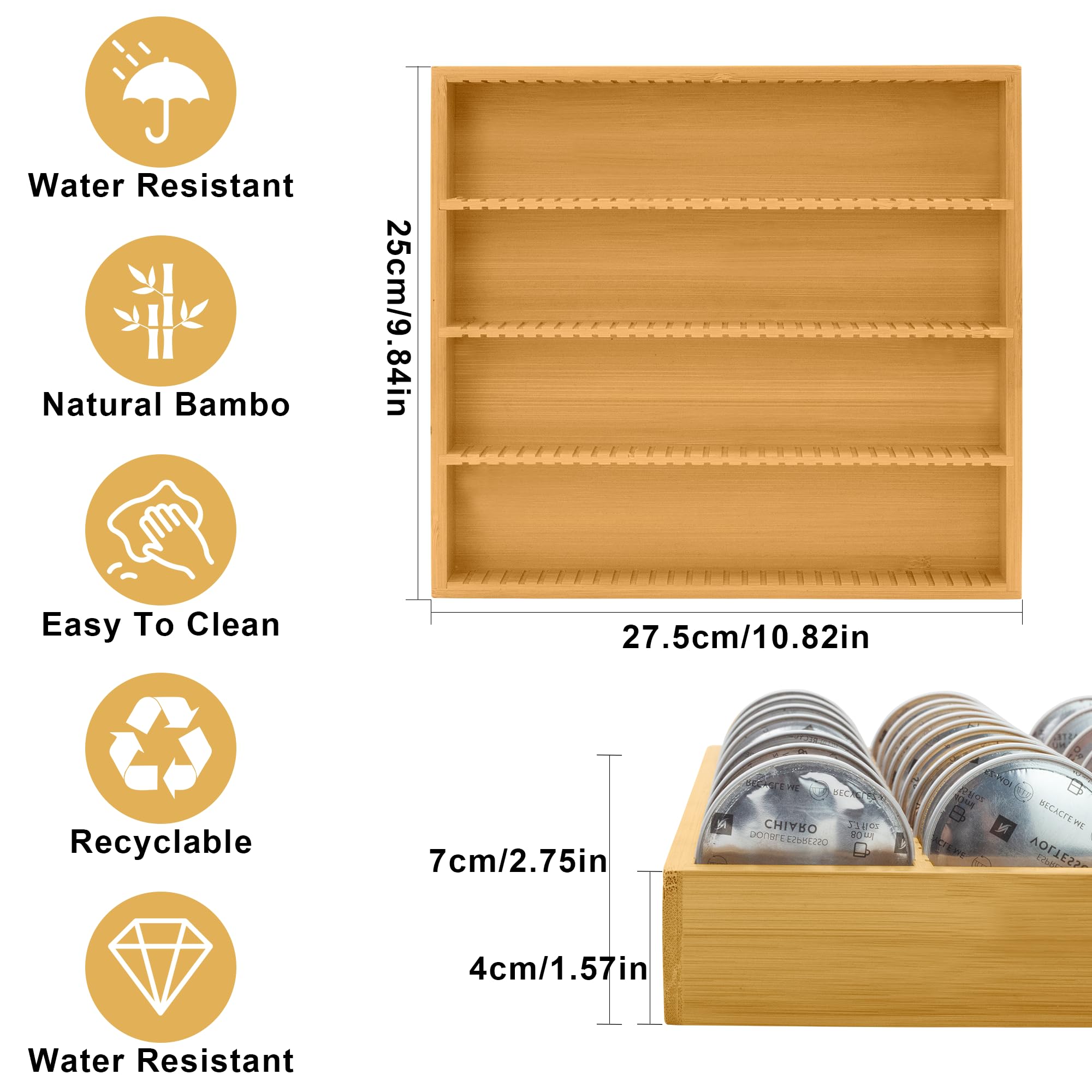 MinBoo Vertuo capsule drawer organization neatly stores pods for quick coffee prep.