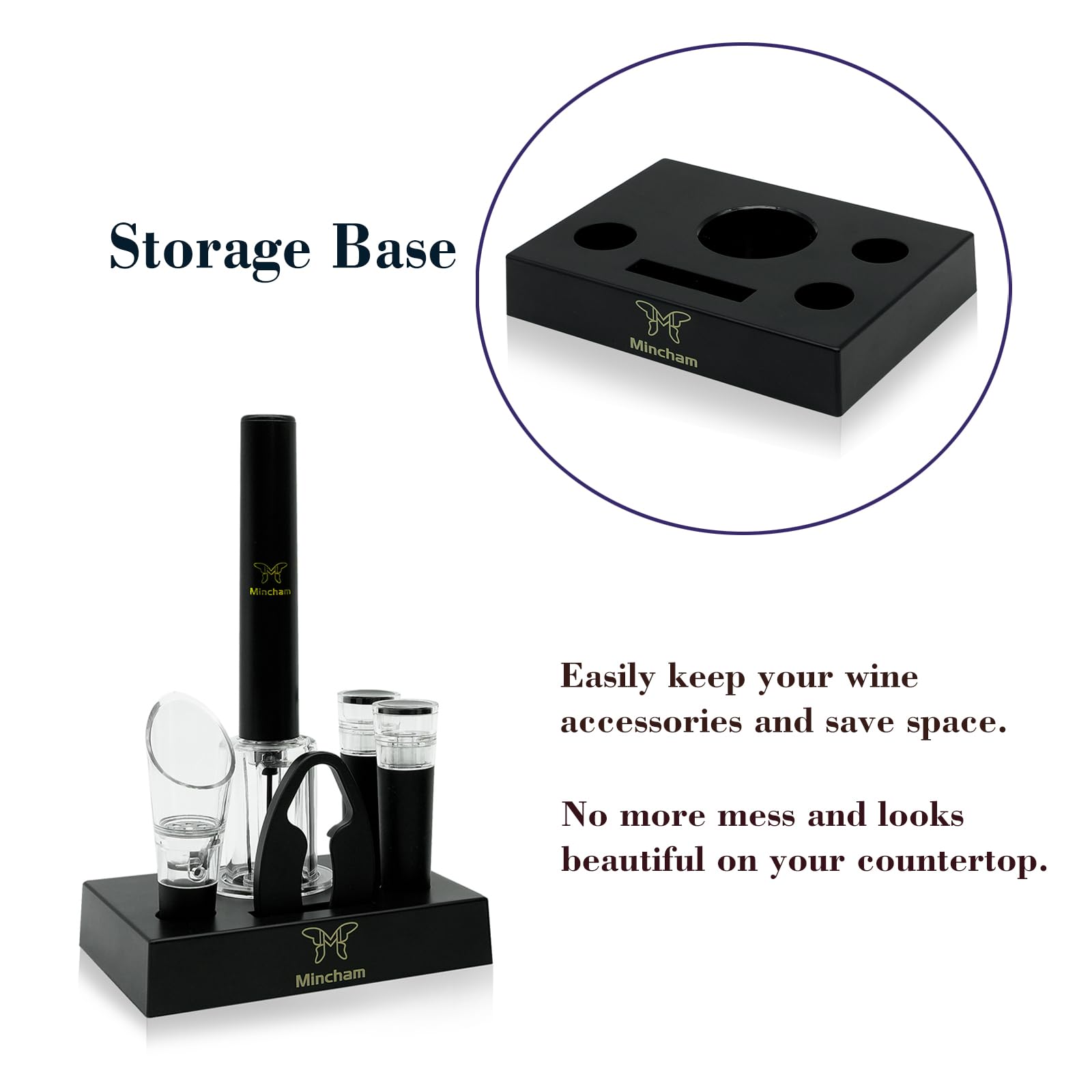 Mincham storage base keeps the wine opener organized on the counter