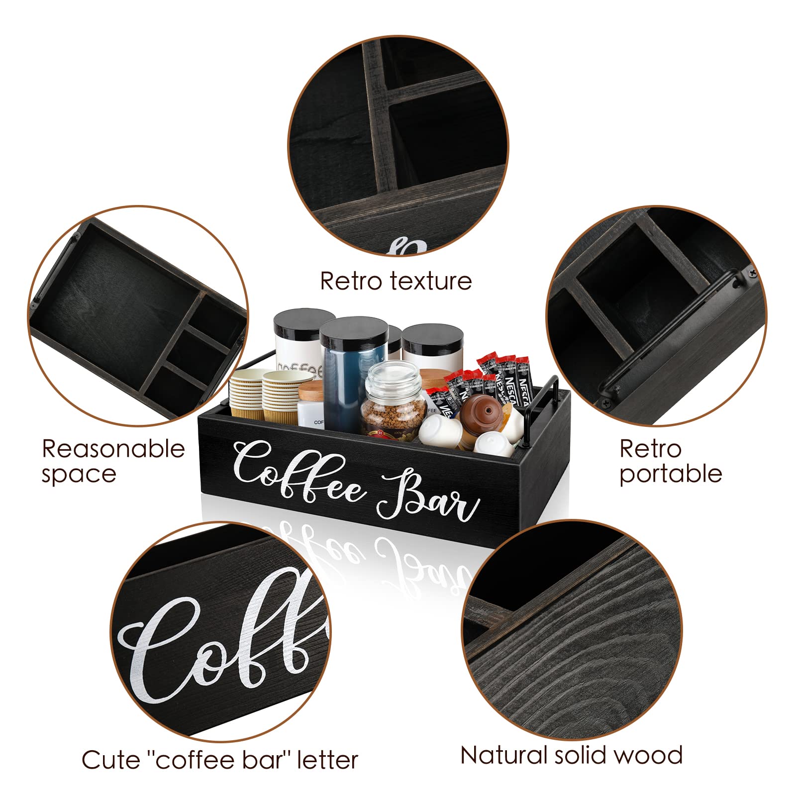 MINCORD countertop coffee accessories keep cups, napkins, and mixes orderly on display