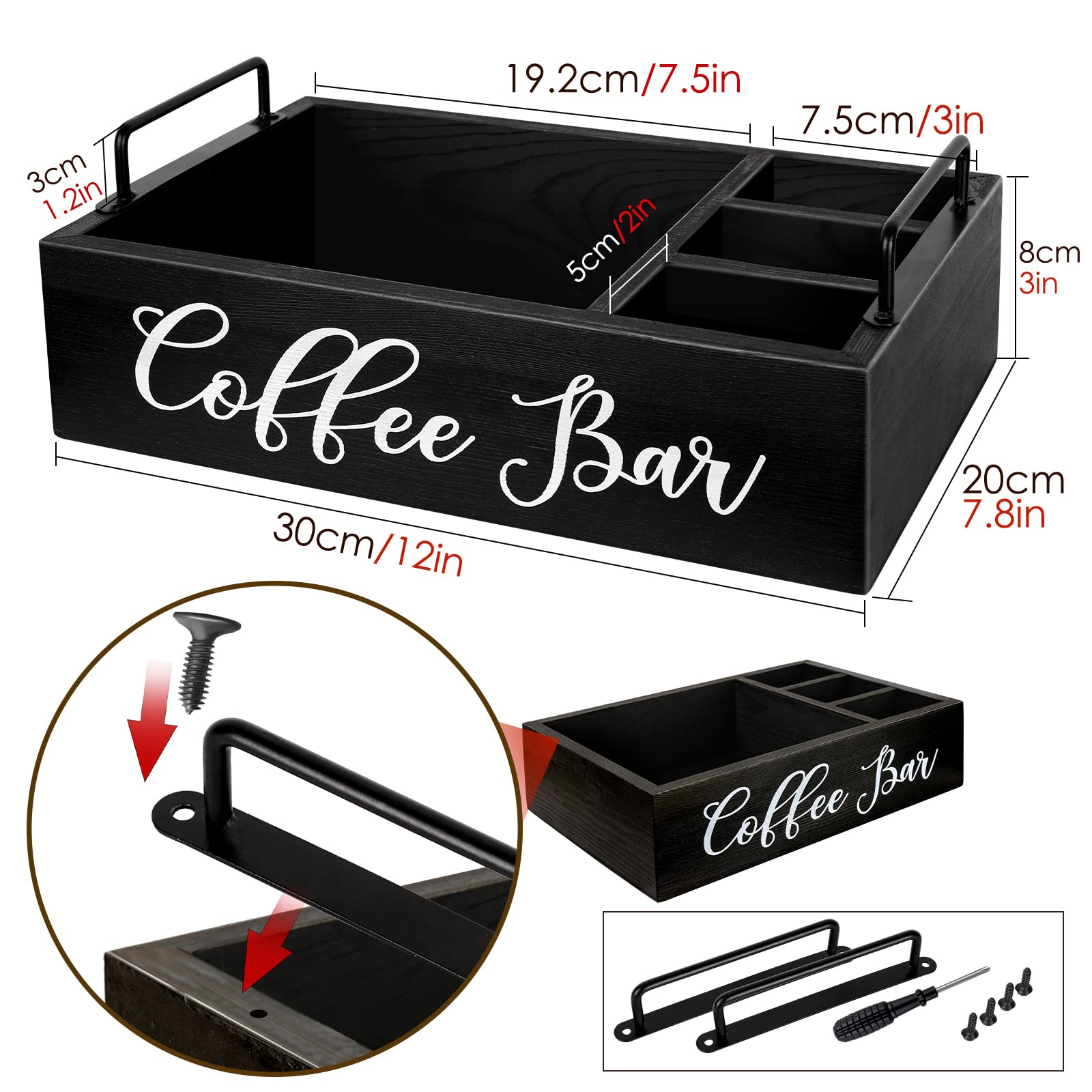 MINCORD farmhouse coffee bar decor adds rustic charm while improving countertop organization